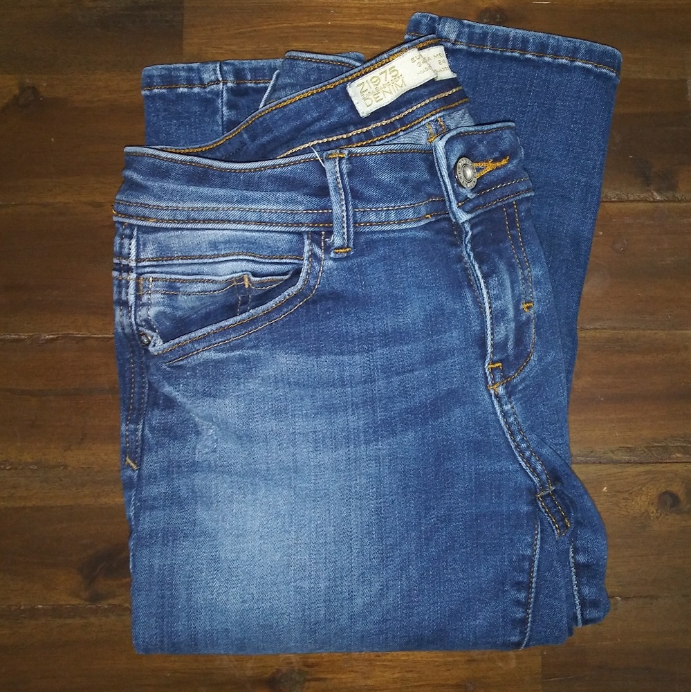Zara Z1975 Premium Denim Jeans Distressed Size 2